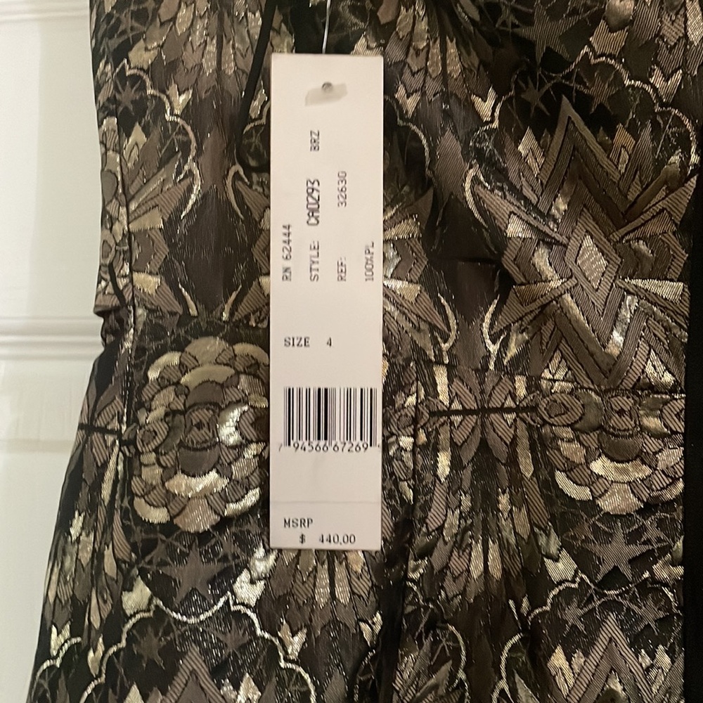 Nicole miller Elegant Strapless Gold and Black Dress - Picture 7 of 7